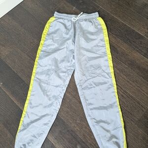 Womens Gray and Yellow Track Pants